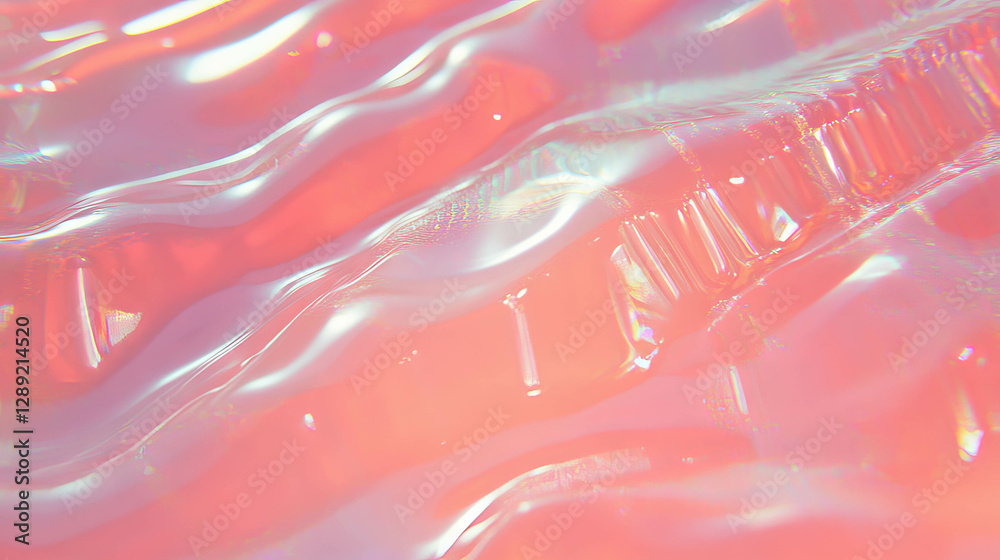 Poster abstract ribbed plastic texture with liquid elements - design for creative projects
