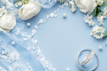 Elegant Wedding To Do List Planner on Blue Background with White Notes for Your Special Day