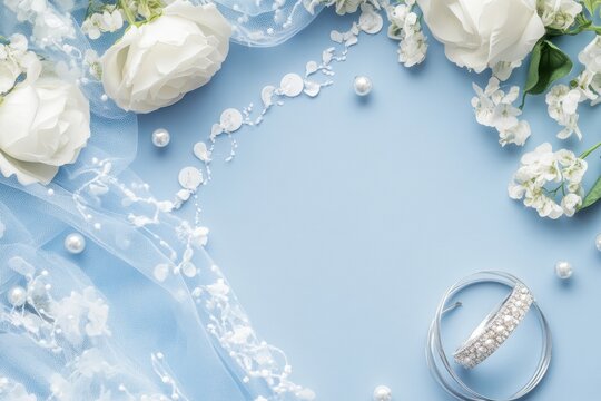 Elegant Wedding To Do List Planner on Blue Background with White Notes for Your Special Day