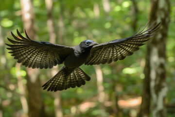 Fototapeta premium Flying Bluejay