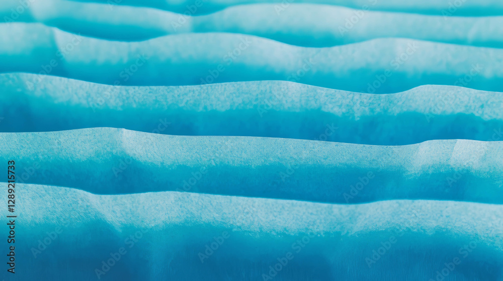 Poster serene texture of rounded horizontal ribbed blue paper for creative design and backgrounds