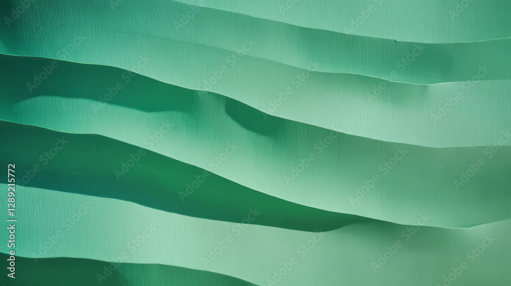 Poster abstract rounded horizontal ribbed green paper texture for creative design projects