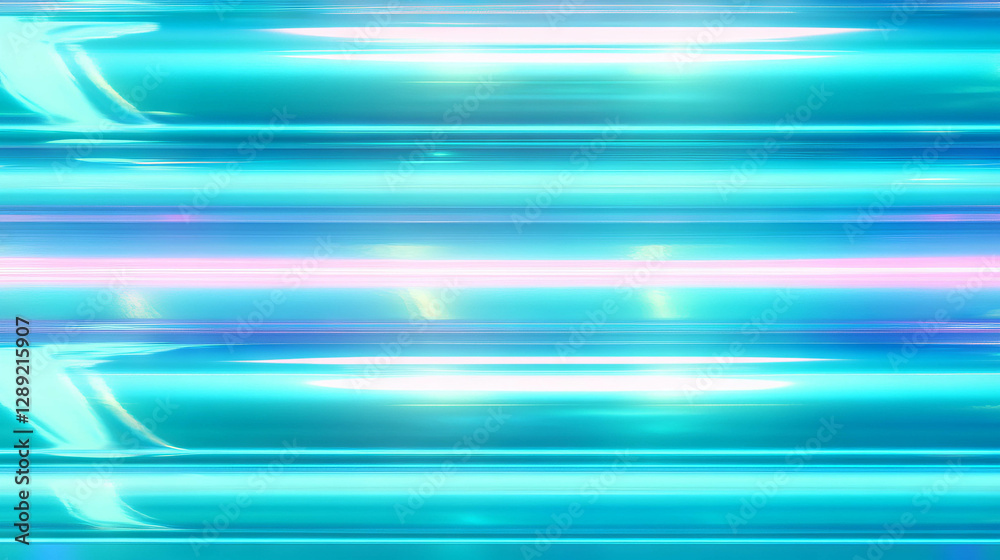 Poster Futuristic neon light texture with rounded ribbed patterns for modern design