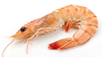 Single Shrimp on White Background