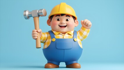 Cartoon construction worker image