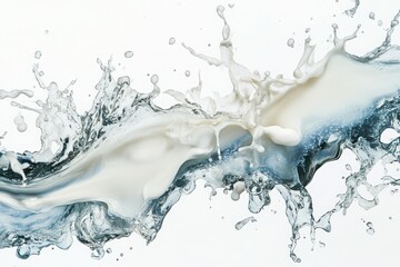 Splashes of milk or cream isolated on white background