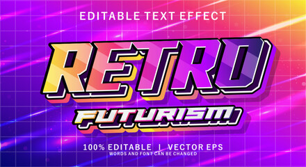  retro futurism vector text effect with modern style design