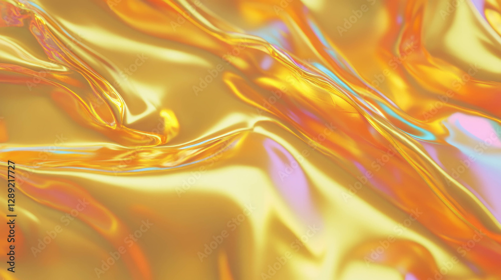 Poster luxurious rumpled gold foil texture with deep folds for elegant design