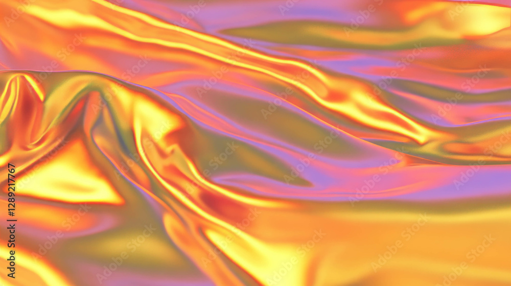 Poster luxurious golden foil texture with deep folds for art and design projects