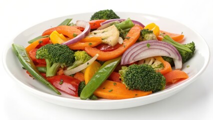 Mixed Vegetables on White Plate