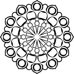 Intricate Black and White Mandala Design | Geometric Circular Pattern | Line Art Meditation Mandala