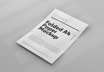 Folded A4 Paper Mockup