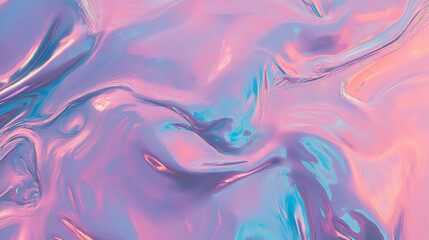 Obraz premium Iridescent rumpled foil texture with shifting hues for creative design