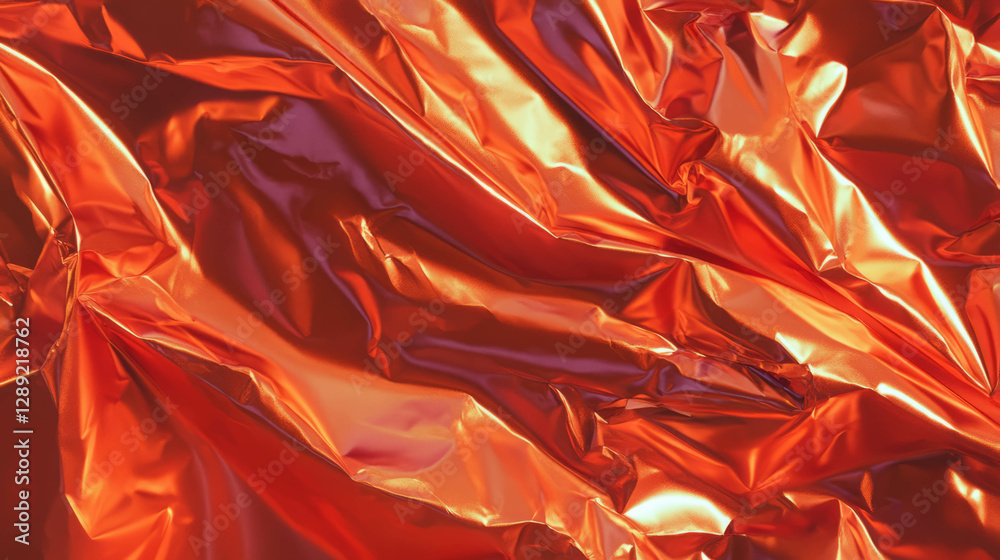Poster vibrant orange foil texture with deep shadows for creative design and background