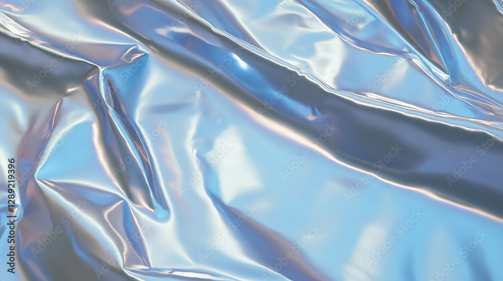 Aufkleber iridescent silver foil texture with fine wrinkles for creative design projects