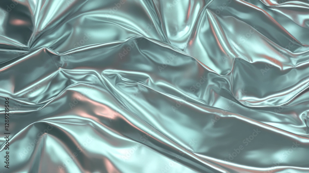 Aufkleber shiny silver foil texture with rumpled folds for creative graphic design