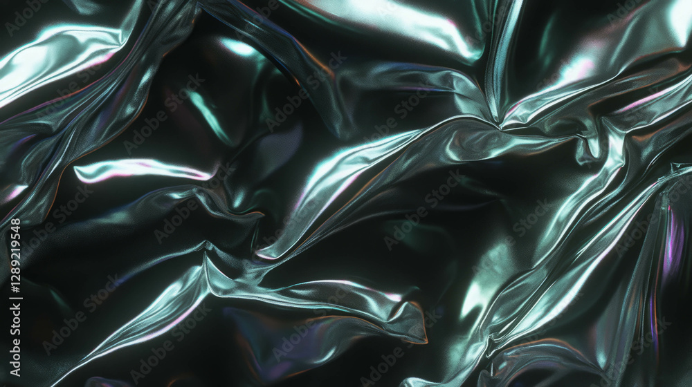 Aufkleber shiny rumpled silver foil texture with folded edges for creative design projects