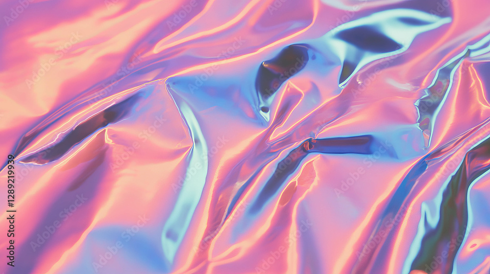 Aufkleber iridescent titanium foil texture with cool reflections for artistic background design