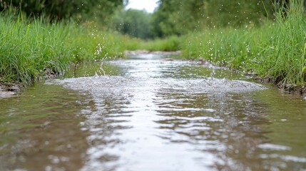 Fototapeta premium Splashing Water in a Forest Creek