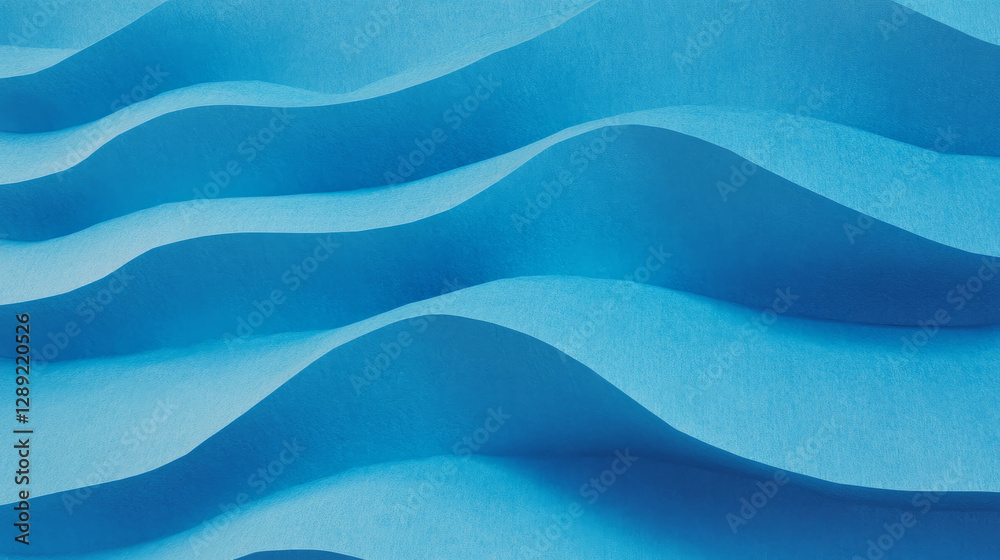 Poster abstract patterns of shallow curved ribbed blue paper for design and decoration