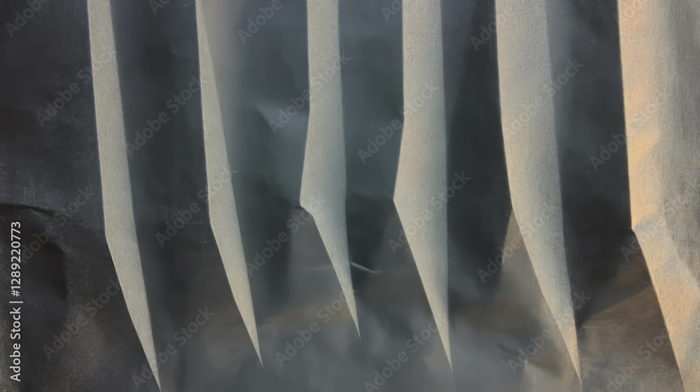Poster abstract curved ribbed grey paper texture for modern design projects