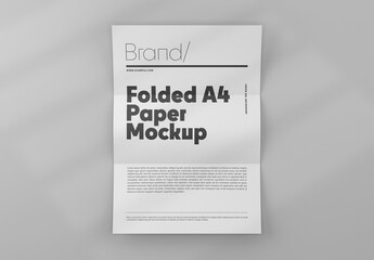 Folded A4 Paper Mockup