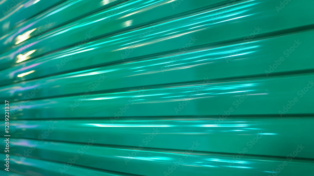 Poster neon cyan plastic texture with ribbed surface for design and background