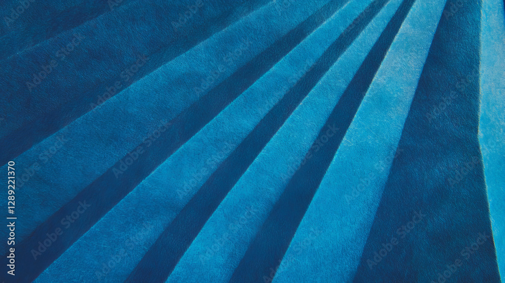 Aufkleber Geometric blue paper texture with sharp angled ribbing for abstract design