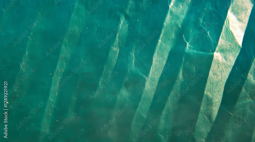 Poster textured sharp ribbed green paper with bright highlights for creative background design