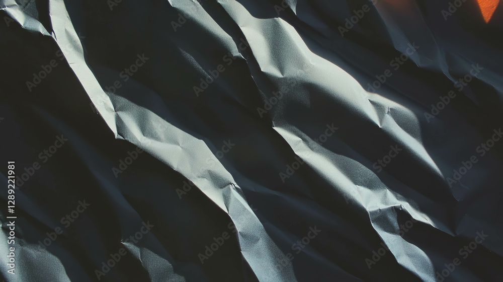 Poster Abstract texture of sharp ribbed grey paper with bright highlights for design and background use