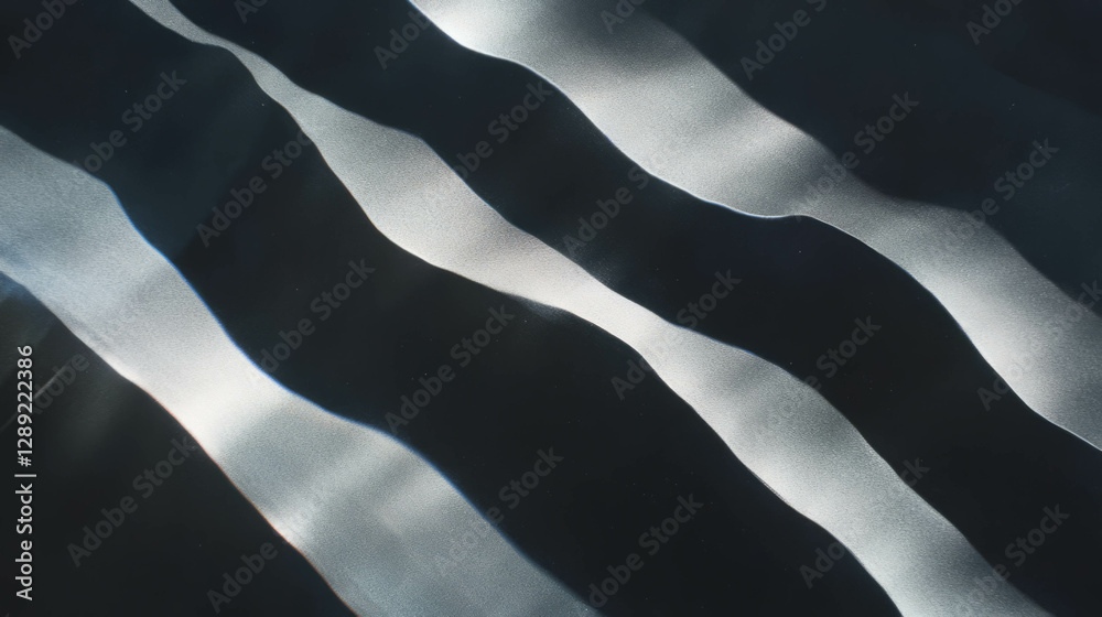 Poster Abstract pattern with sharp vertical ribbed grey paper texture design