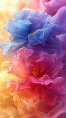 Obraz premium Colorful Flower Arrangement with Ethereal Smoke Background