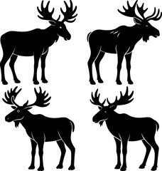 Simple Moose Silhouette Vector High-Resolution Graphic File.