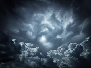  Dramatic sky with storm clouds before rain. Concept on the theme of weather.