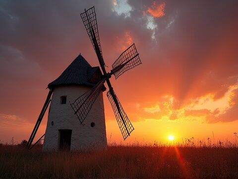 Windmills at Sunset: The Intersection of Nature, Technology, and Renewable Energy