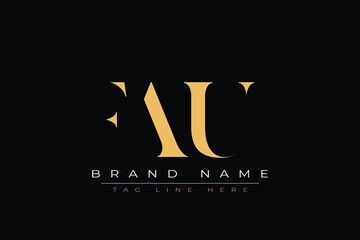 FAU abstract letter logo design. This logo is designed by three abstract letters.