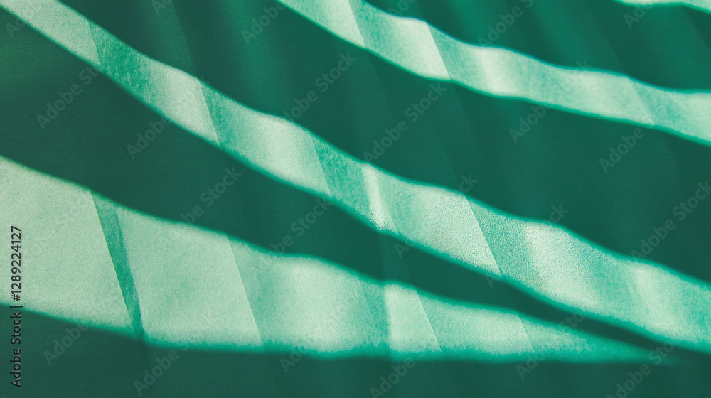 Poster Abstract green rippled texture with sparse horizontal lines for creative background design