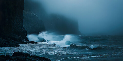 Coastal Waves Crashing
