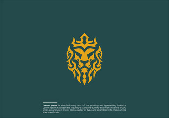 simple minimalist lion head fire wild animal logo vector illustration template design, Lion Head Logo Vector Illustration