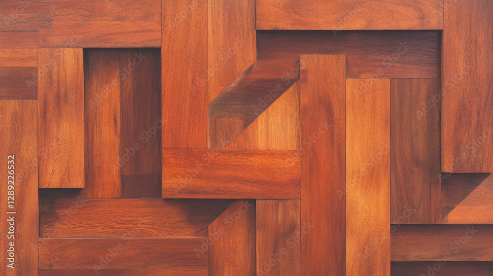 Aufkleber natural teak wood texture with interlocking grain pattern for interior design