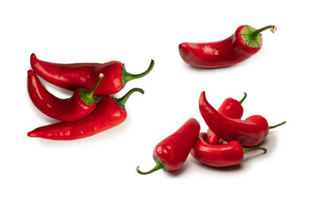 Red hot chili pepper isolated on a white background.