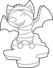 Bat Halloween Mummy Animal Vector Graphic Art Illustration