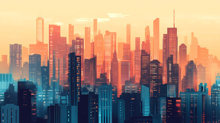 Obraz premium Ai-powered urban security: digital cityscape protection. AI-Powered Cityscape. Illustration