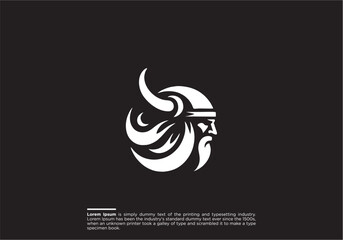 Viking Helmet Icon, viking logo vector graphic abstract template