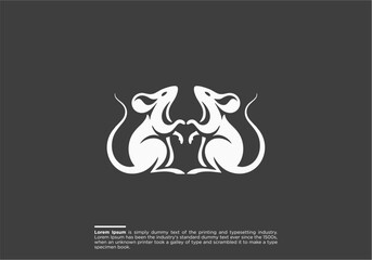 Mouse icon. Vector mouse silhouette, Mouse logo and animal vector design illustration