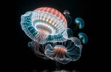Neon Jellyfish Under Water 14