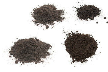 Black land for plant isolated on white background.