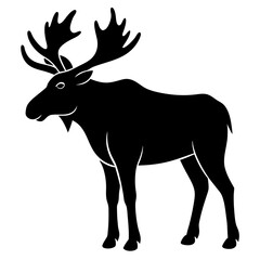 Moose Silhouette Vector Icon High-Quality.