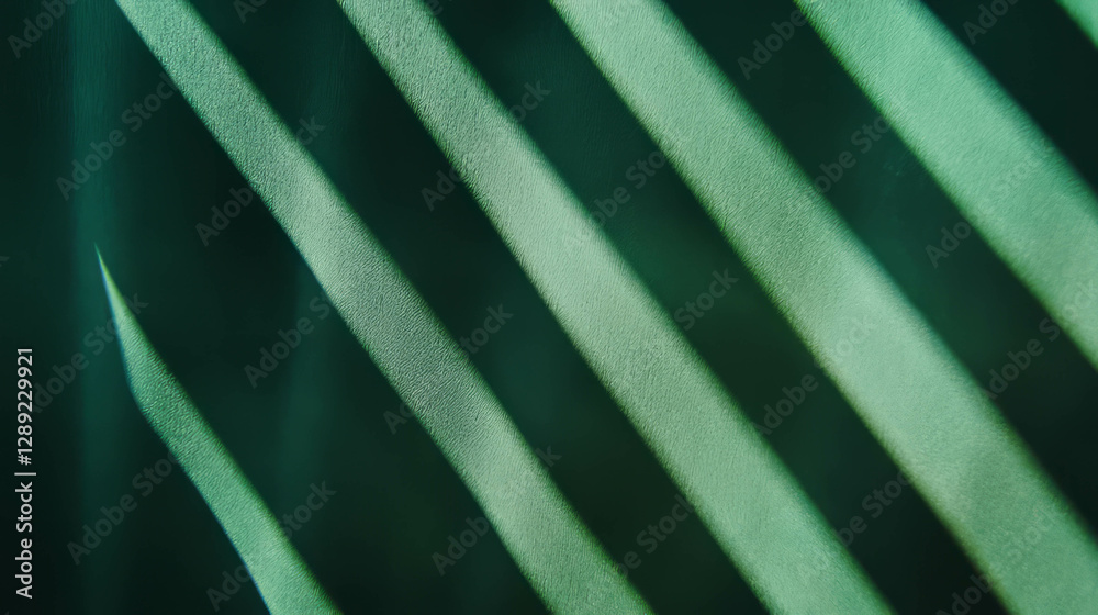 Poster Abstract textured green paper with ribbed pattern for creative background design