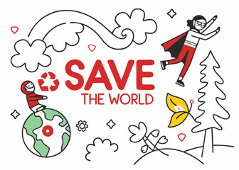 Obraz premium Dynamic Save the World Design for Environmental Advocacy.